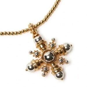 New! We Wore What Mixed Metal Snowflake or Cross Pendant Necklace
